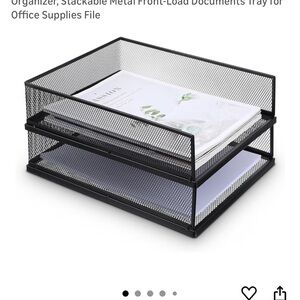 Black Metal Document Tray for Home Office